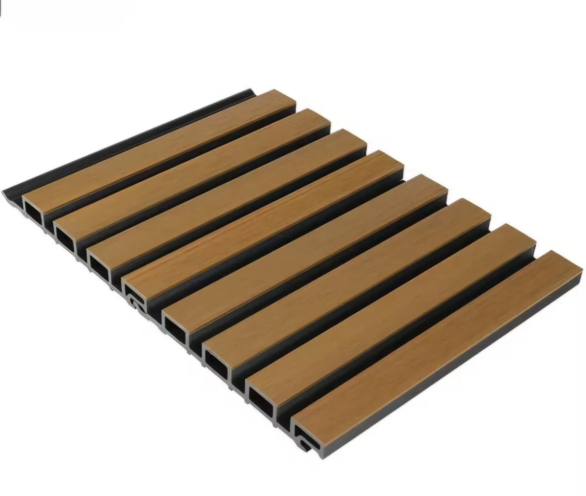 Bardage Composite Simple Face — Teak + Black — Bardage composite DECNO